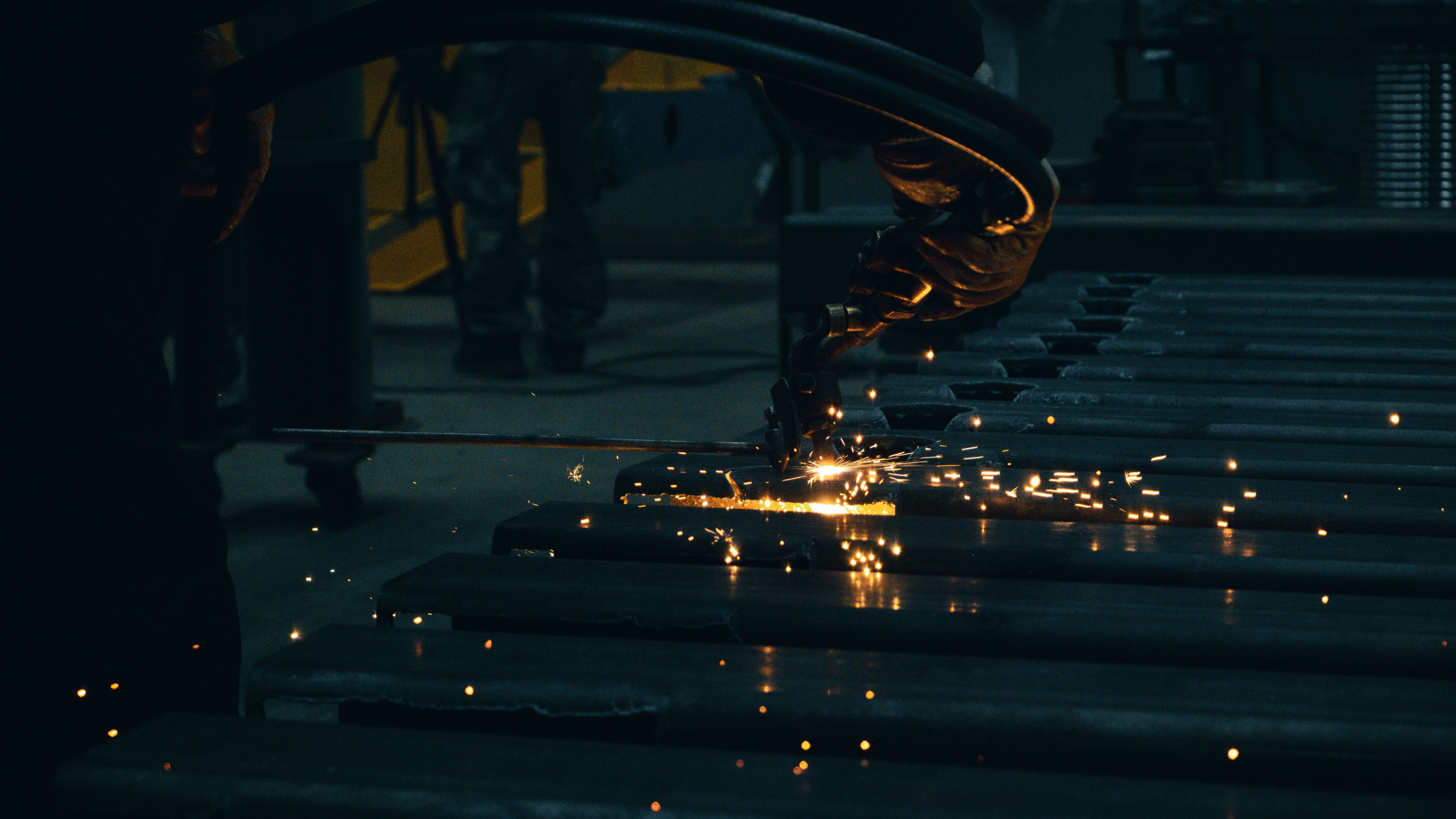 Automated cutting and control equipment on a fabrication floor